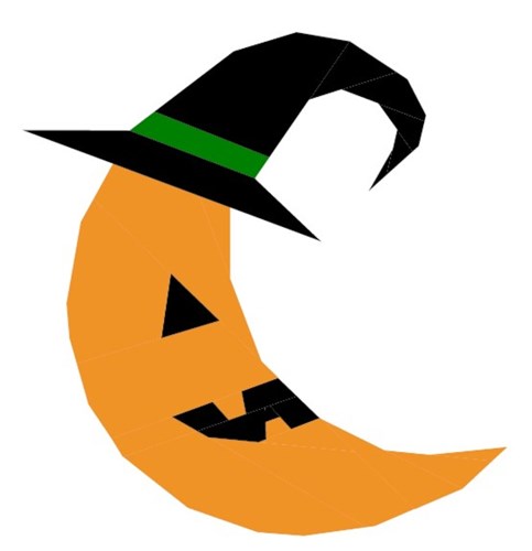 Pumpkin Moon Quilt Block  FPP Pattern