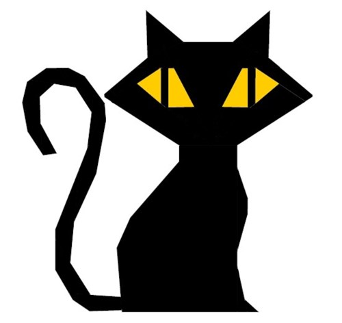Black Cat Quilt Block FPP Pattern