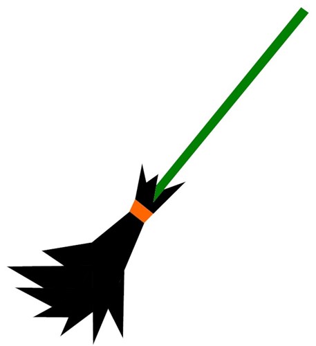 Witch Broomstick Quilt Block  FPP Pattern
