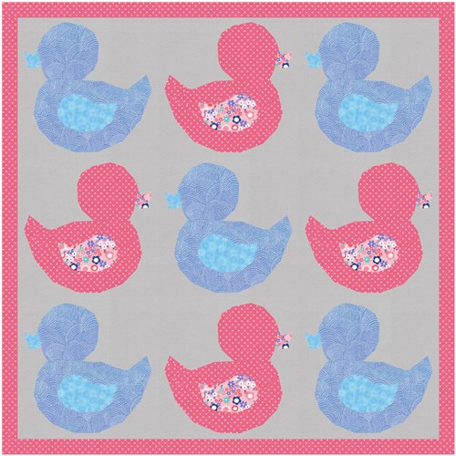 Two Ducks  Quilt Block  FPP Pattern