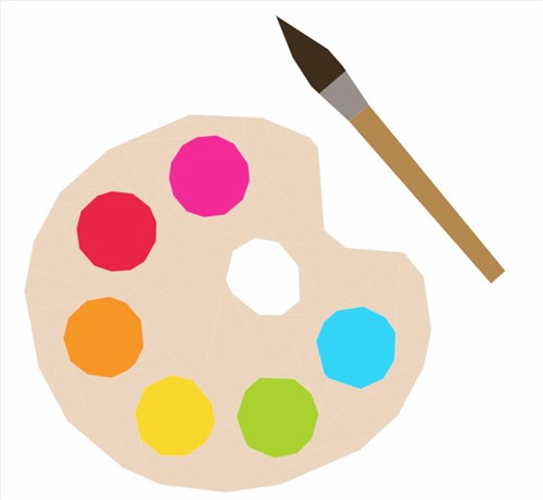 Art Palette & Paintbrush  Quilt Block  FPP Pattern