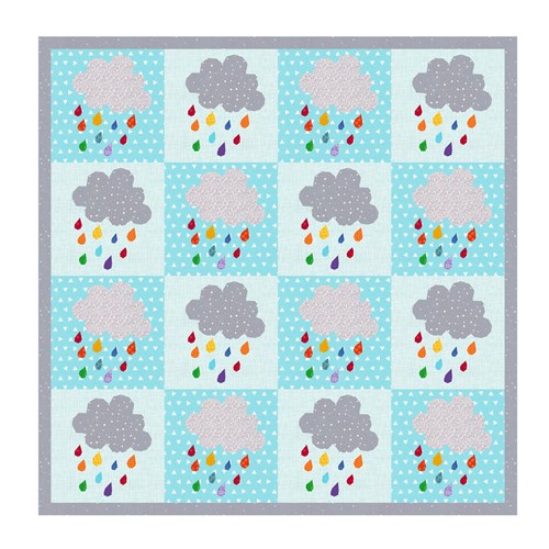 Rain Cloud Quilt Block  FPP Pattern