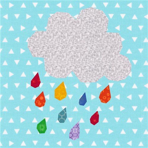 Rain Cloud Quilt Block  FPP Pattern