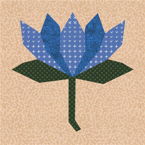 Lotus Flower Quilt Block  FPP Pattern