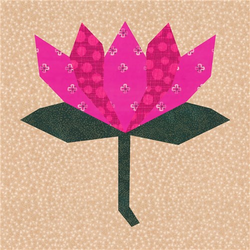 Lotus Flower Quilt Block  FPP Pattern