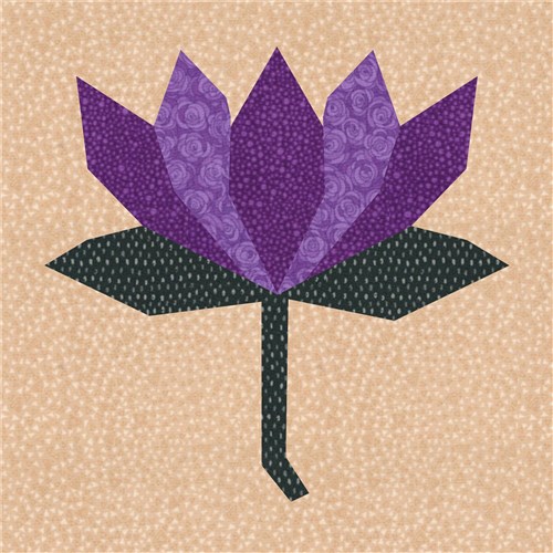 Lotus Flower Quilt Block  FPP Pattern