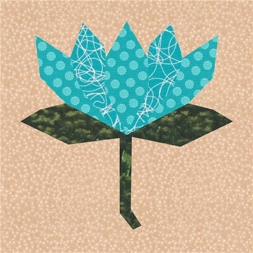 Lotus Flower Quilt Block  FPP Pattern