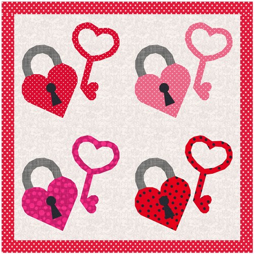 Key To My Heart Quilt Block  FPP Pattern