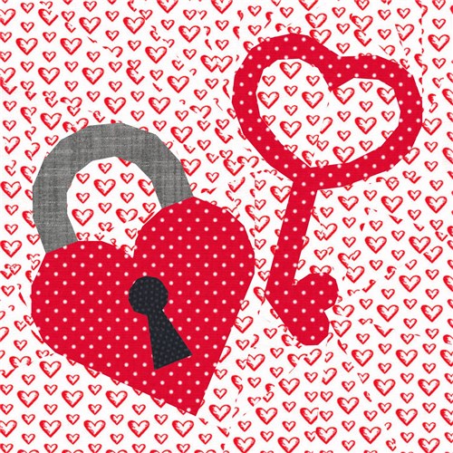 Key To My Heart Quilt Block  FPP Pattern