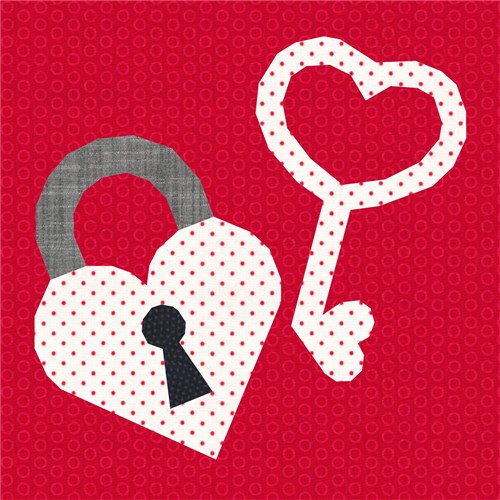 Key To My Heart Quilt Block  FPP Pattern