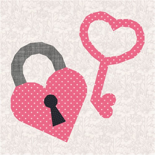 Key To My Heart Quilt Block  FPP Pattern