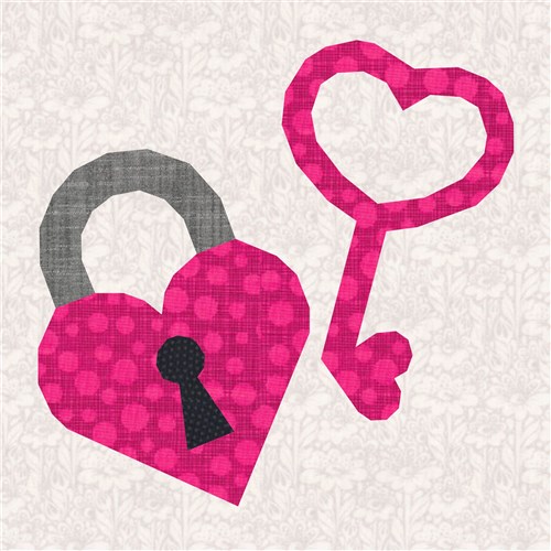 Key To My Heart Quilt Block  FPP Pattern