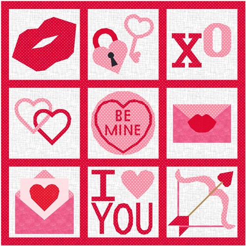 Be Mine Quilt Block  FPP Pattern