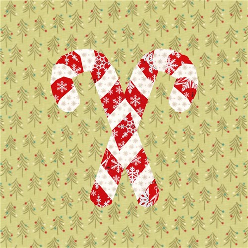 Candy Cane Quilt Block  FPP Pattern