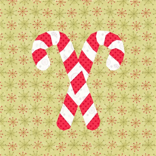 Candy Cane Quilt Block  FPP Pattern