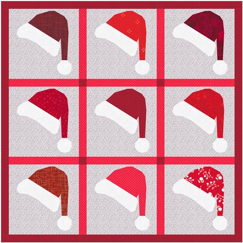 Santa's Hat Quilt Block  FPP Pattern