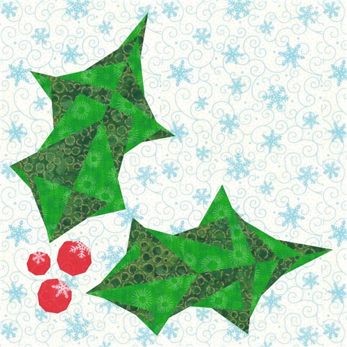 Holly Quilt Block  FPP Pattern