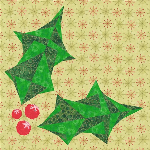 Holly Quilt Block  FPP Pattern