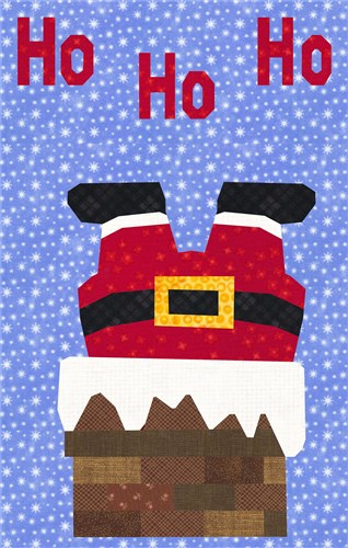 Santa In Chimney Quilt Block  FPP Pattern