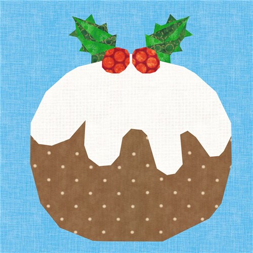 Christmas Pudding Quilt Block  FPP Pattern