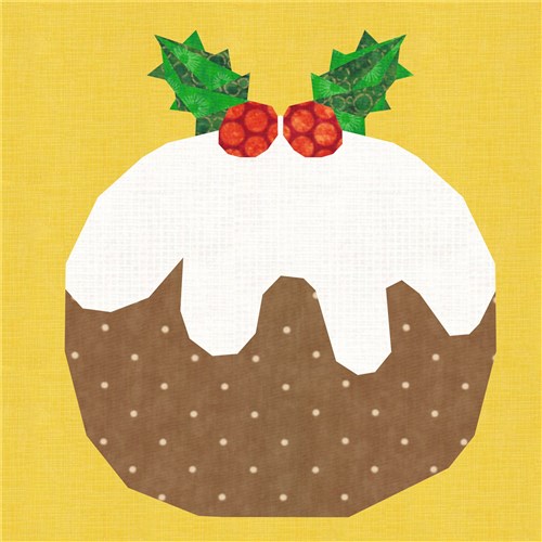 Christmas Pudding Quilt Block  FPP Pattern