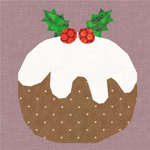 Christmas Pudding Quilt Block  FPP Pattern