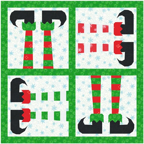 Elf Legs Quilt Block  FPP Pattern