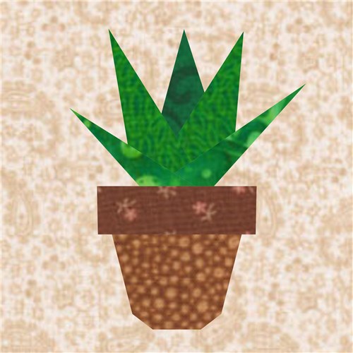 Succulents Quilt Block  FPP Pattern