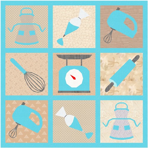 Electric Mixer Quilt Block  FPP Pattern