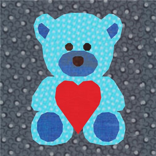 Teddy Bear Love  Quilt Block  FPP Pattern