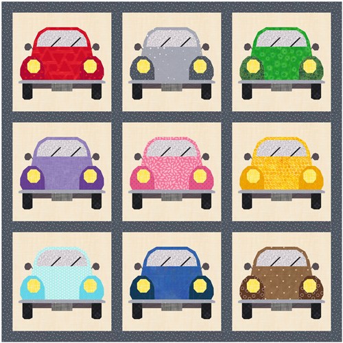 Love Bug Car Quilt Block  FPP Pattern