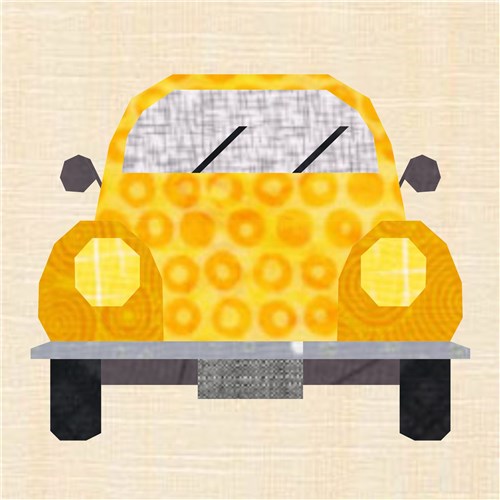 Love Bug Car Quilt Block  FPP Pattern