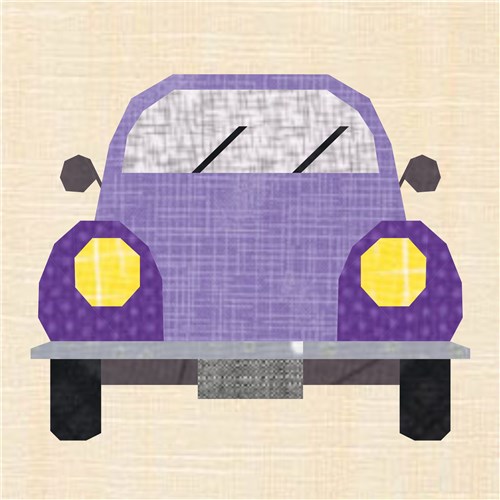 Love Bug Car Quilt Block  FPP Pattern