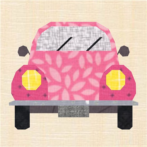 Love Bug Car Quilt Block  FPP Pattern