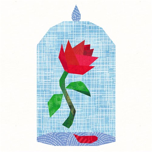Enchanted Rose  Quilt Block  FPP Pattern
