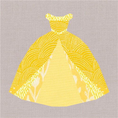 You Shall go to the Ball Ballgown Princess  Quilt Block  FPP Pattern