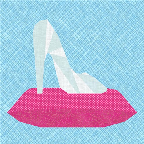 If the Shoe Fits Glass Slipper Princess  Quilt Block  FPP Pattern