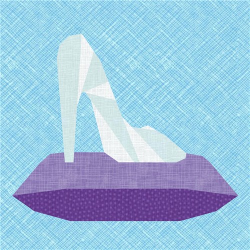 If the Shoe Fits Glass Slipper Princess  Quilt Block  FPP Pattern