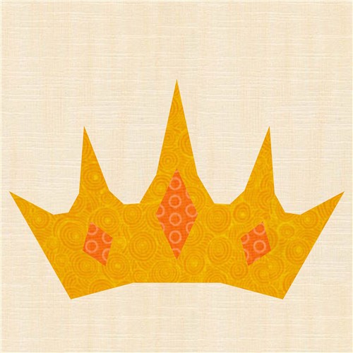 Princess Crown  Quilt Block  FPP Pattern