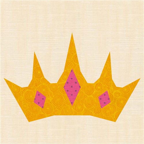 Princess Crown  Quilt Block  FPP Pattern