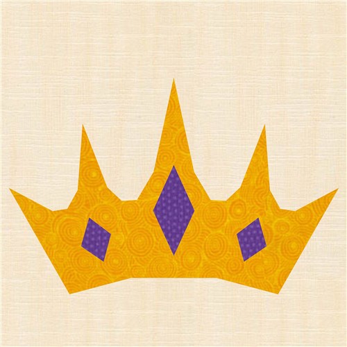 Princess Crown  Quilt Block  FPP Pattern