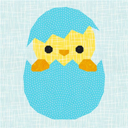 Hatching Chick Easter Egg  Quilt Block  FPP Pattern