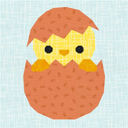 Hatching Chick Easter Egg  Quilt Block  FPP Pattern