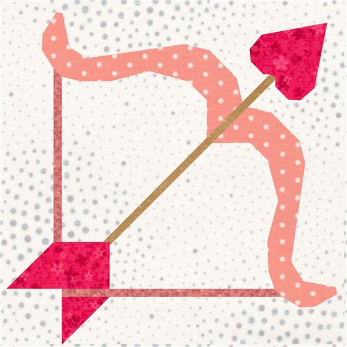 Cupids Bow Valentine  Quilt Block  FPP Pattern
