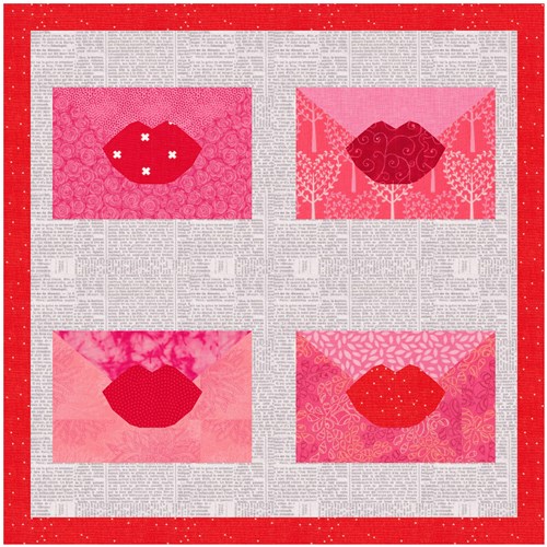 Sealed with a Kiss Valentine  Quilt Block  FPP Pattern