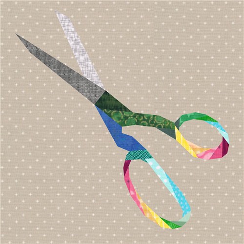 Measure Twice Cut Once Scissors Sewing Notions  Quilt Block  FPP Pattern