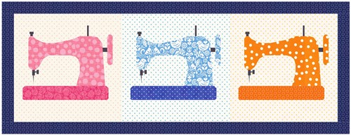 For the Love of Sewing Sewing Machine  Quilt Block  FPP Pattern