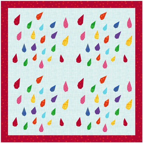 April Showers Raindrops  Quilt Block  FPP Pattern