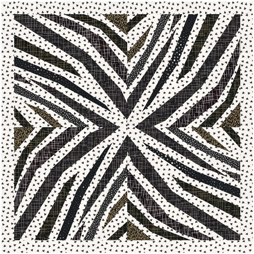 Zebra Print  Quilt Block  FPP Pattern