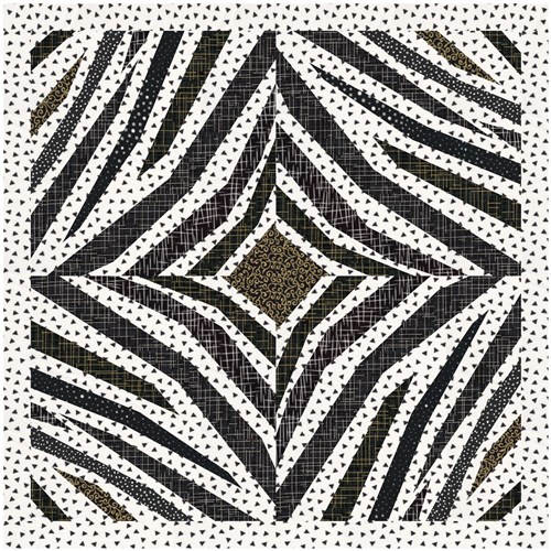 Zebra Print  Quilt Block  FPP Pattern
